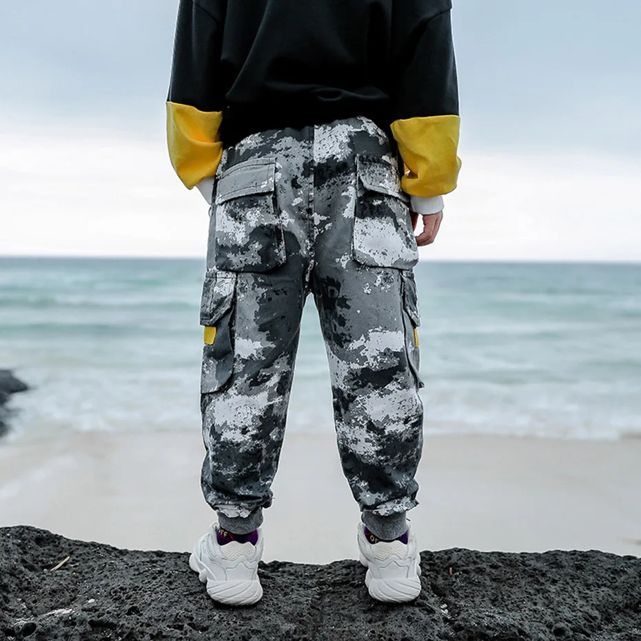 Штаны для мальчиков камуфляжные штаны детские брюки карго с эластичной резинкой