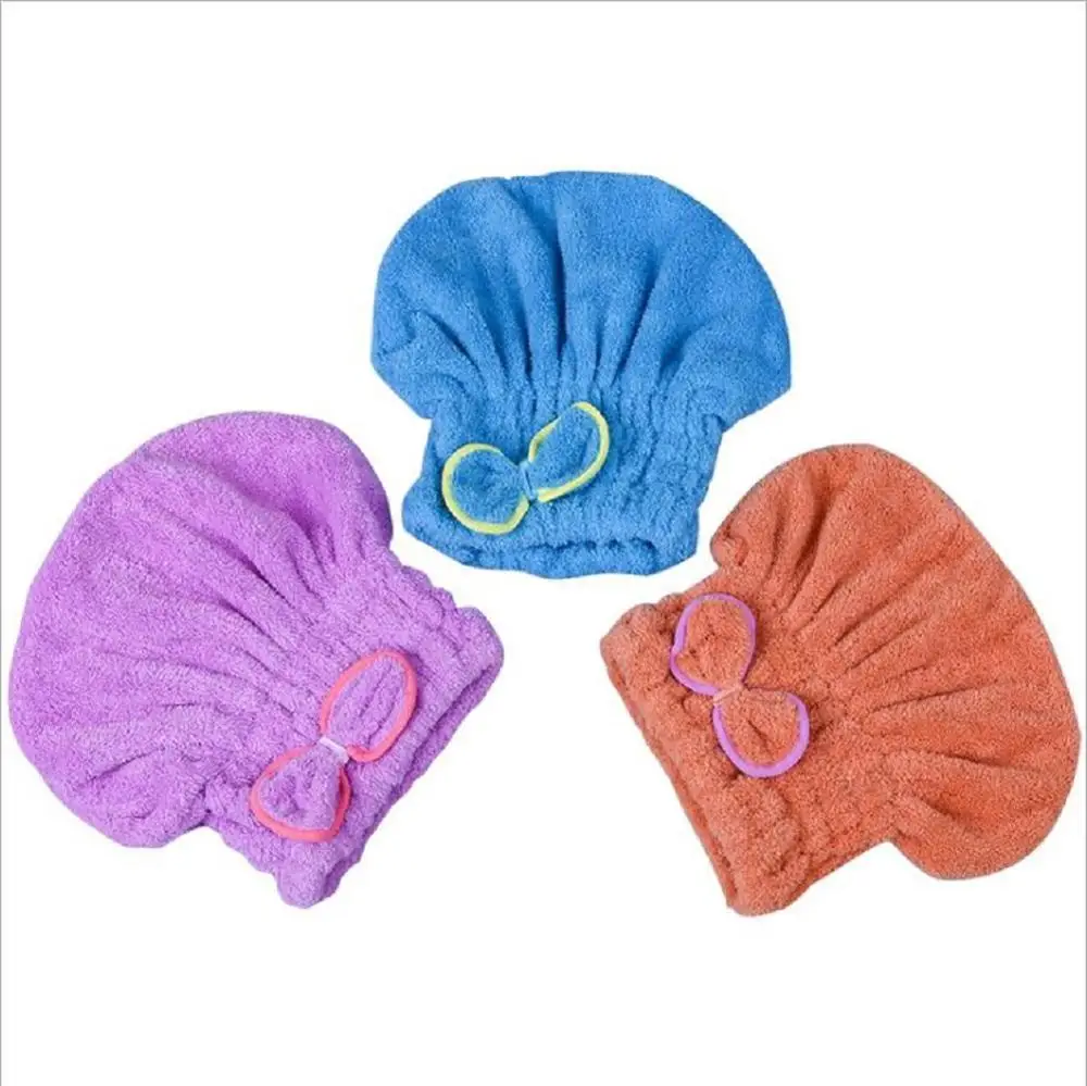 Милая шапочка для ванны с бантиком утолщенная мытья волос быстросохнущее