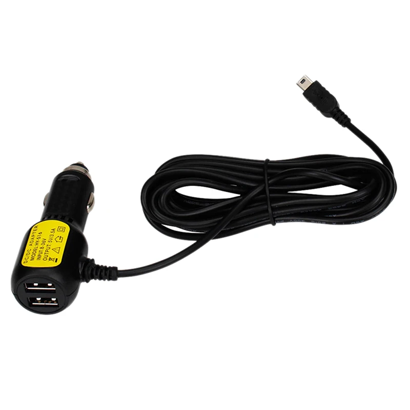 Автомобильное зарядное устройство mini USB с 2 USB-портами для автомобильного