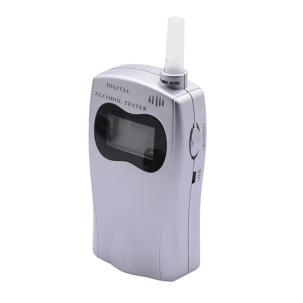Digital Alcohol Tester Professional Police Breathalyzer LCD Display Analyzer Breath Detector Device With Mouthpieces USB Charger |