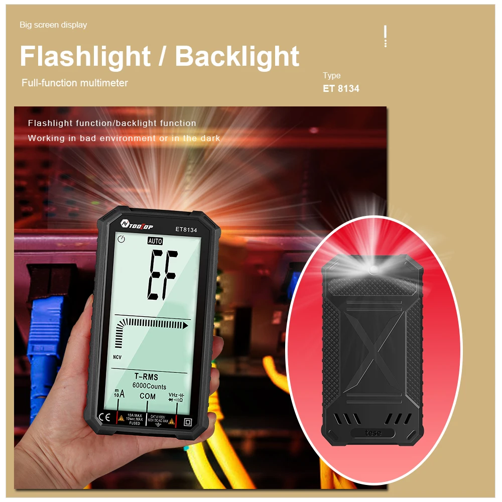 ET8134 бесконтактная проверка напряжения переменного мульти функциональный