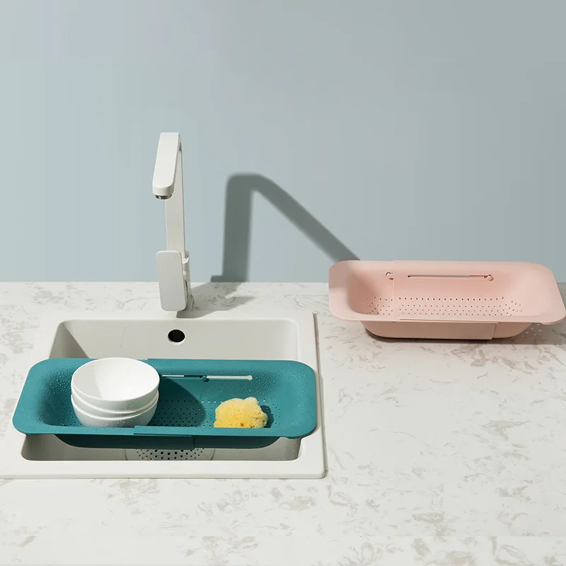 

Drain Basket Sink Rack Retractable Plastic Vegetable Sink Sink Drain Rack Kitchen Supplies Sink Vegetable Basket
