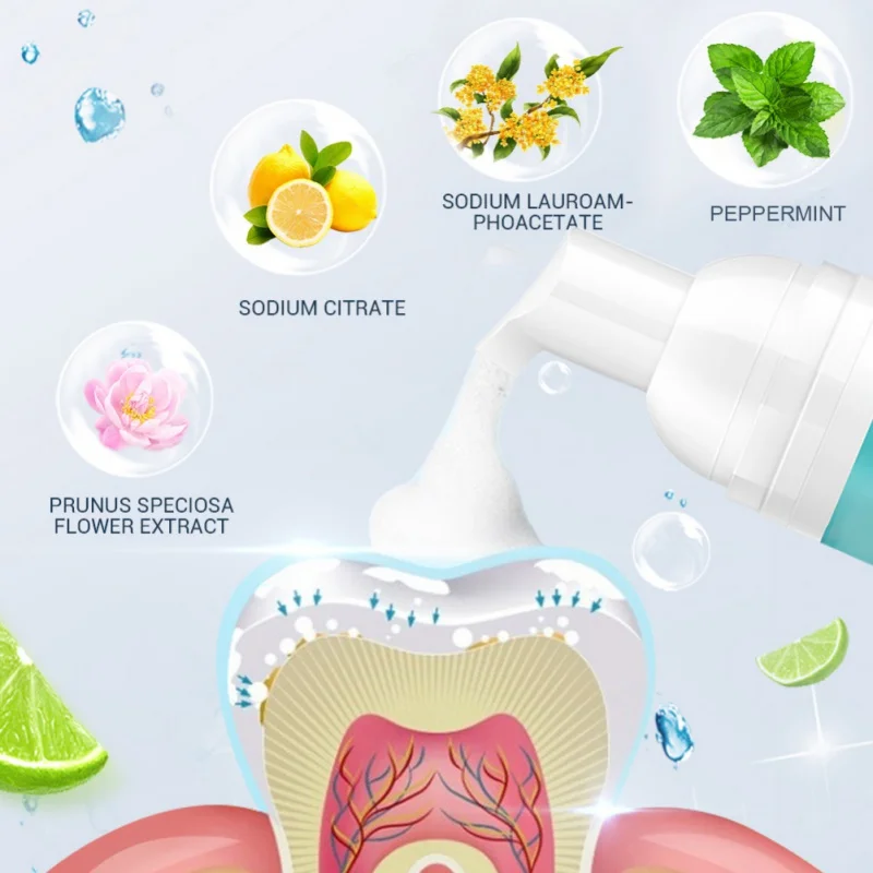 

Fresh Teeth Whitening Shining Tooth-Cleaning Mousse Toothpaste Removes Plaque Stains Fresh Toothpaste