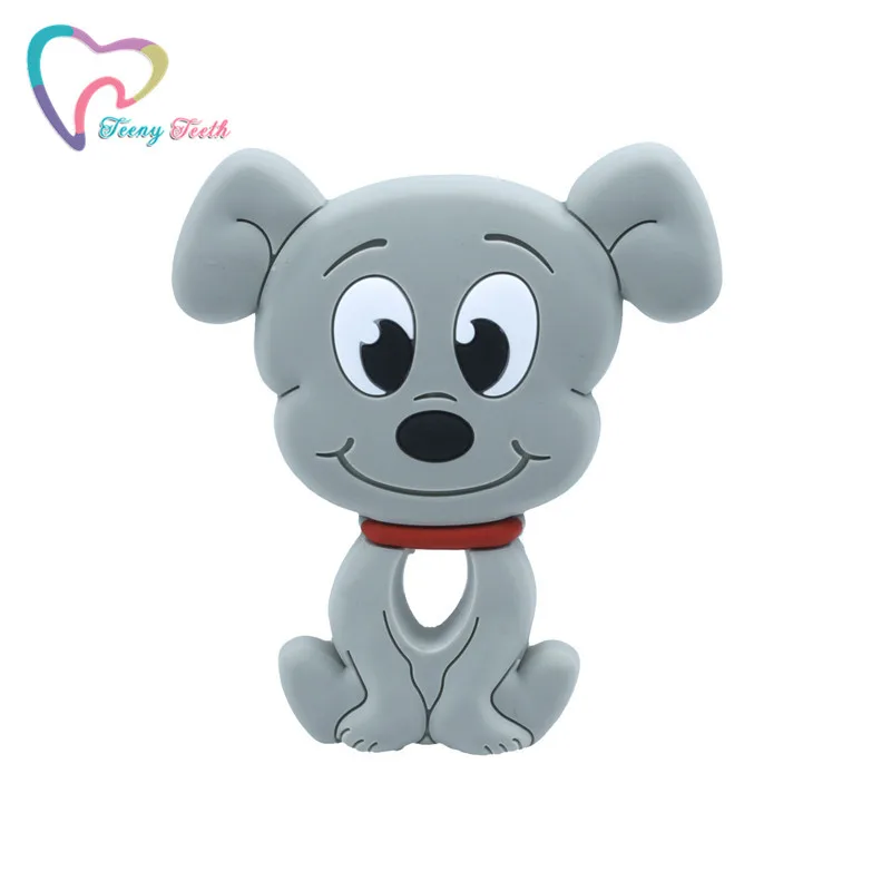 Mordedor de silicona de dibujos animados para perros, producto masticable de animales para beb&eacute;s, colgantes de dentici&oacute;n para lactancia, mordedor de grado alimenticio, 2 uds.-4