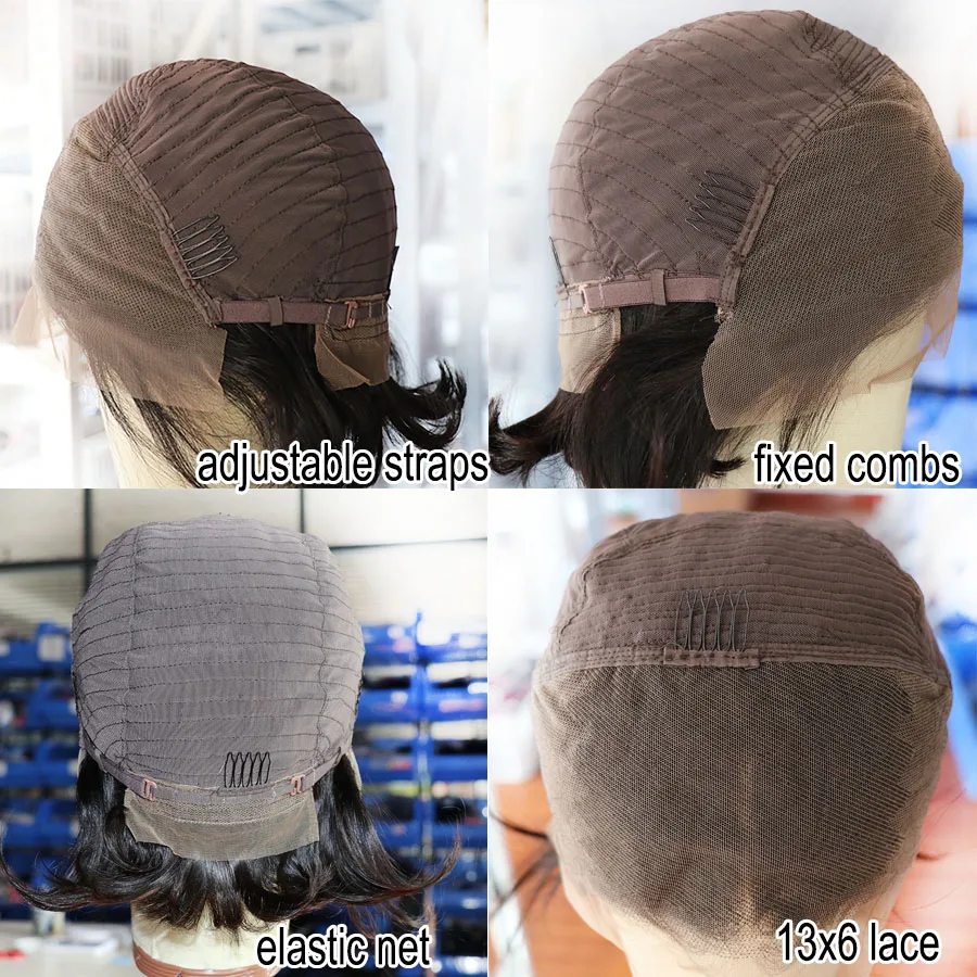 Ombre 13X4 прямой парик короткий Боб кружевные передние парики для женщин предварительно сорванный серый/розовый/зеленый бразильские человеческие волосы парики remy волосы