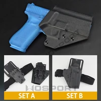 tactical kydex glock gun holster with thigh loop band strap and quick release buckle for glock 17 19 19x 45 g17 g19 airsoft