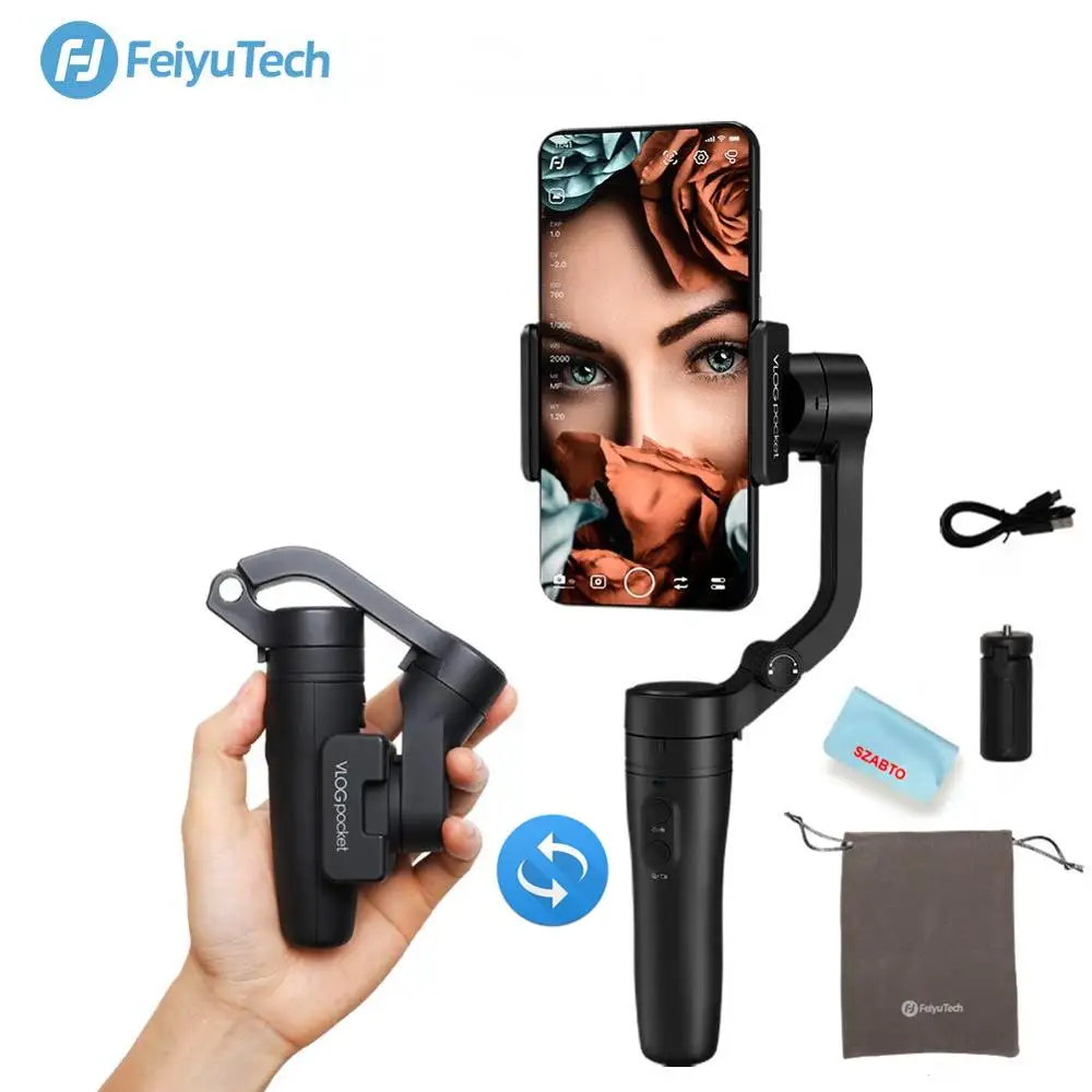 Feiyu Vlog Pocket, Vimble 2,3-Axis складной смартфон Gimbal стабилизатор для iPhone Xs Max Xr X 8 samsung S9 S8 Экшн-камера