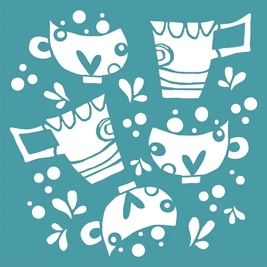 

Chatty Cups Stencil For Diy Scrapbooking Crafts Cut Maker Photo Album Template Handmade Decoration
