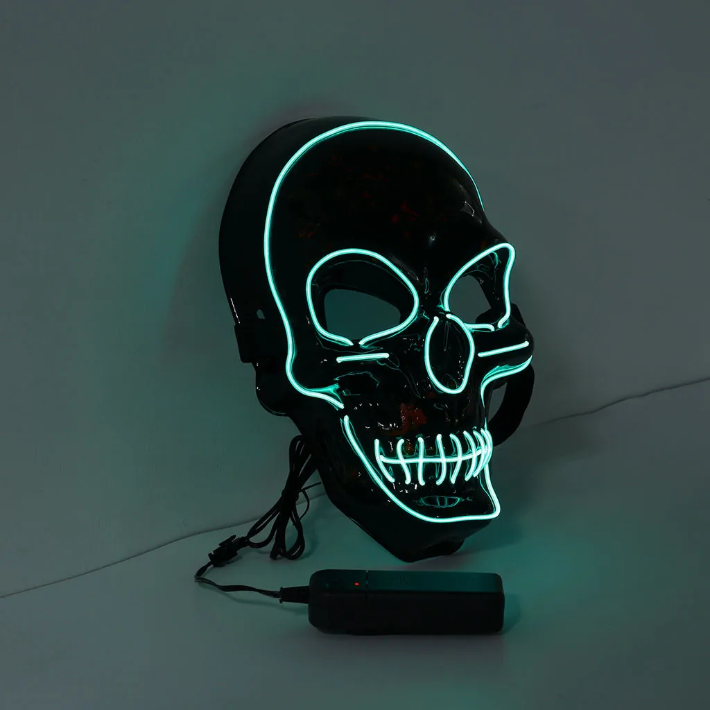 Маска на Хэллоуин меняющая цвет светящаяся маска светодиодная подсветка