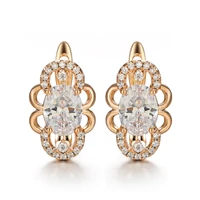hanreshe cute stud earrings classic jewelry gold color romantic mini blue green crystal zircon earring woman girls gift