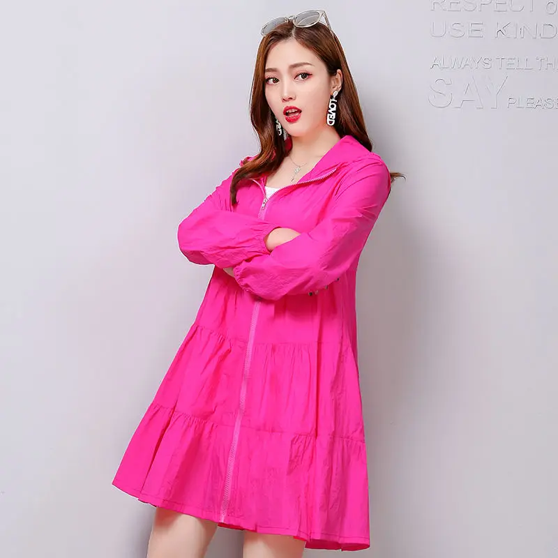 Женская летняя модная изящная Солнцезащитная одежда средней длины куртка 2022