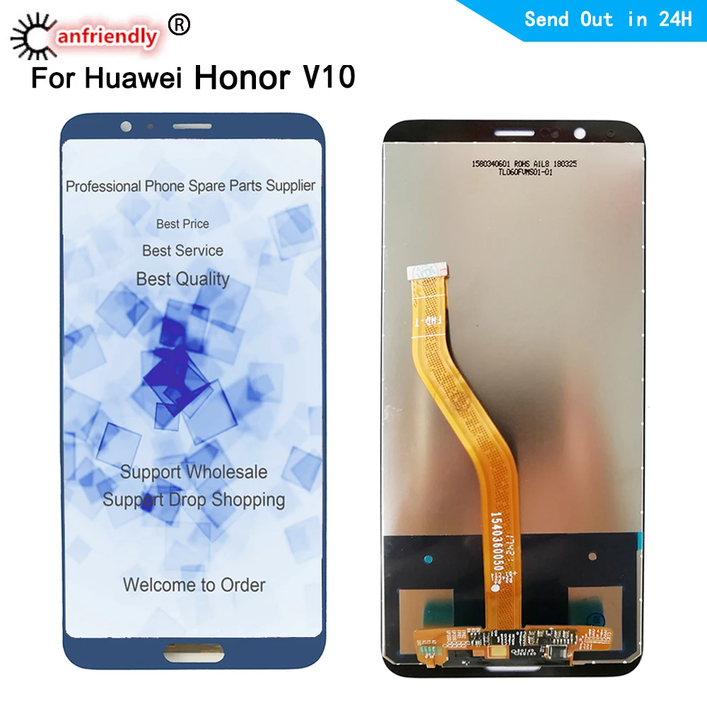 Pantalla LCD para Huawei Honor V10 BKL-AL00 BKL-AL20, digitalizador de pantalla t&aacute;ctil con montaje de marco para Huawei Honor View 10, BKL-L09-0