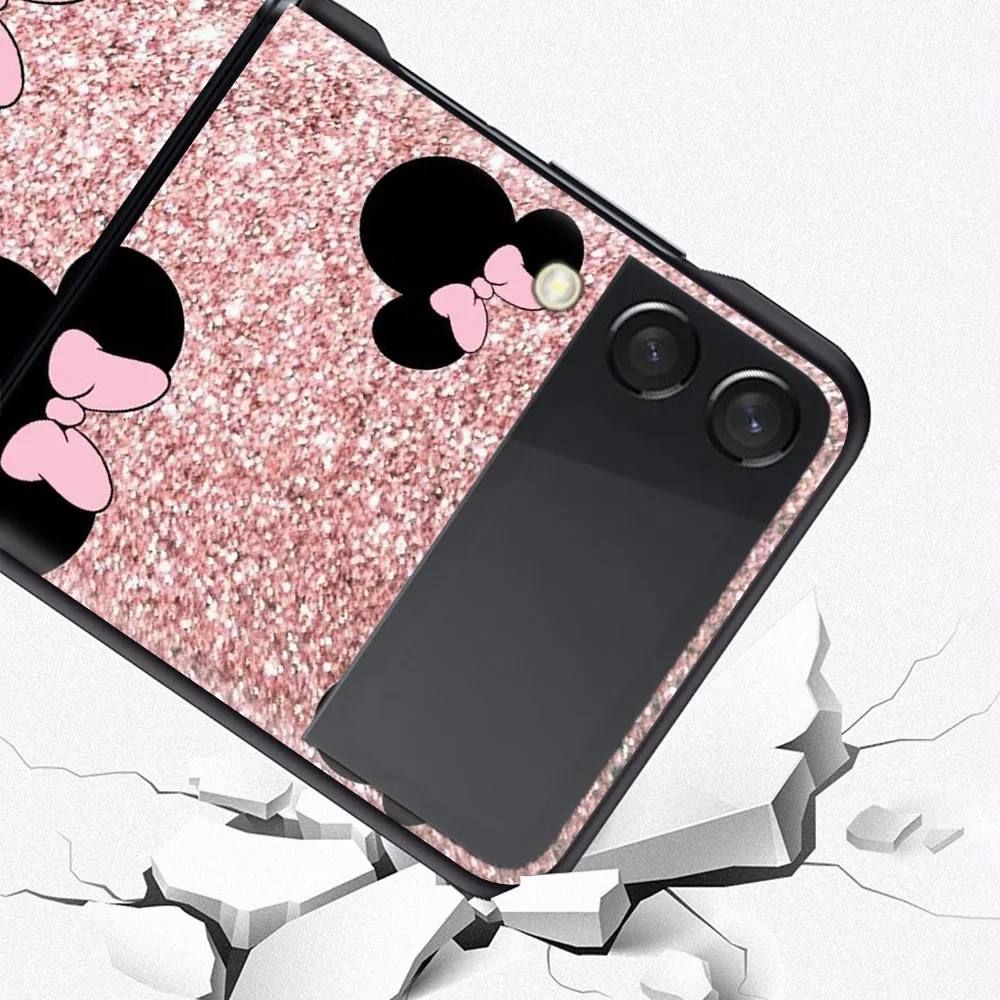 cover for samsung galaxy z flip 6 7 flip3 5g black pc hard phone case segmented protect coque red mickey minnie free global shipping