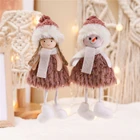 Рождественский плюшевый медведь, куклы-ангелы, новогодние елочные украшения, рождественские украшения для дома, подарок на Новый год Санта Снеговик олень