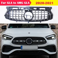 for mercedes benz gla w247 2020 2021 gla220 gla250 to amg gla35 gla45 car styling grill diamond gt vertical bar middle grille
