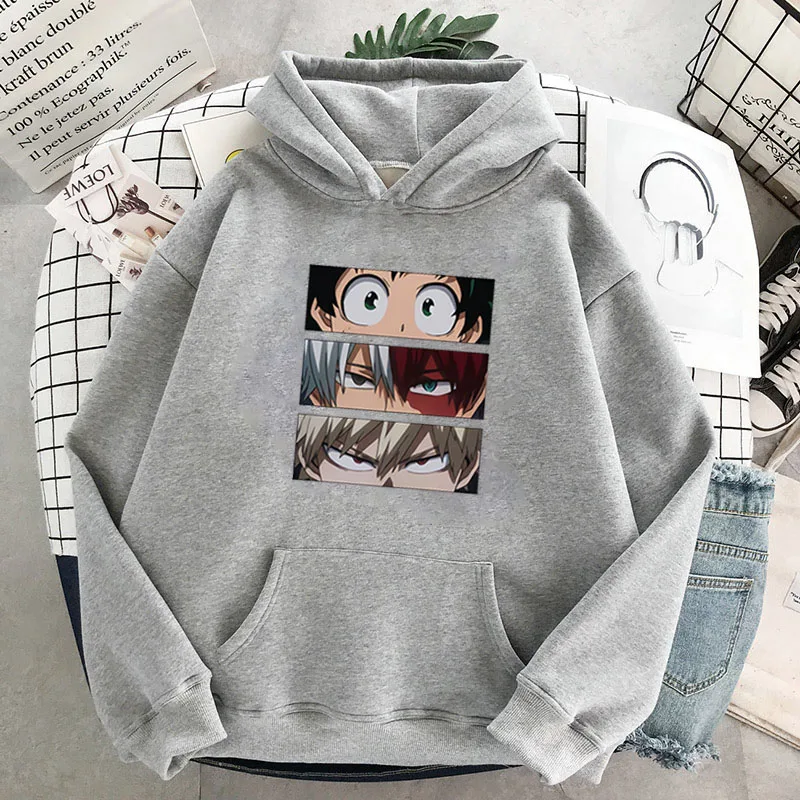 

2021Fashion Japan Anime Hip Hop Sweatshirt My Hero Academia Hoodies Men Female Autumn Casual Pullover Sweats Hoodie Women goth