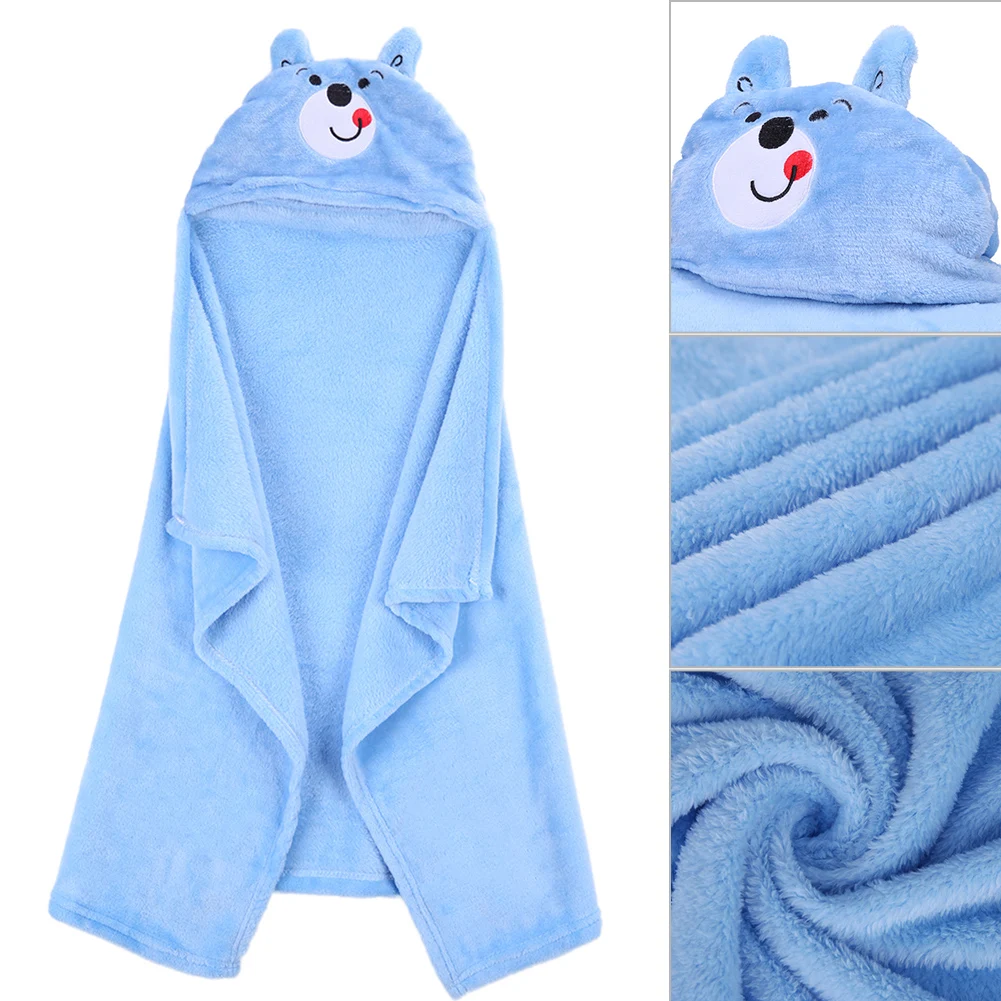 

100x70cm Bath Towels Bathrobe Warm Swaddling Clothes Flannel Quick-Drying Cute Household Children Learning Ornament