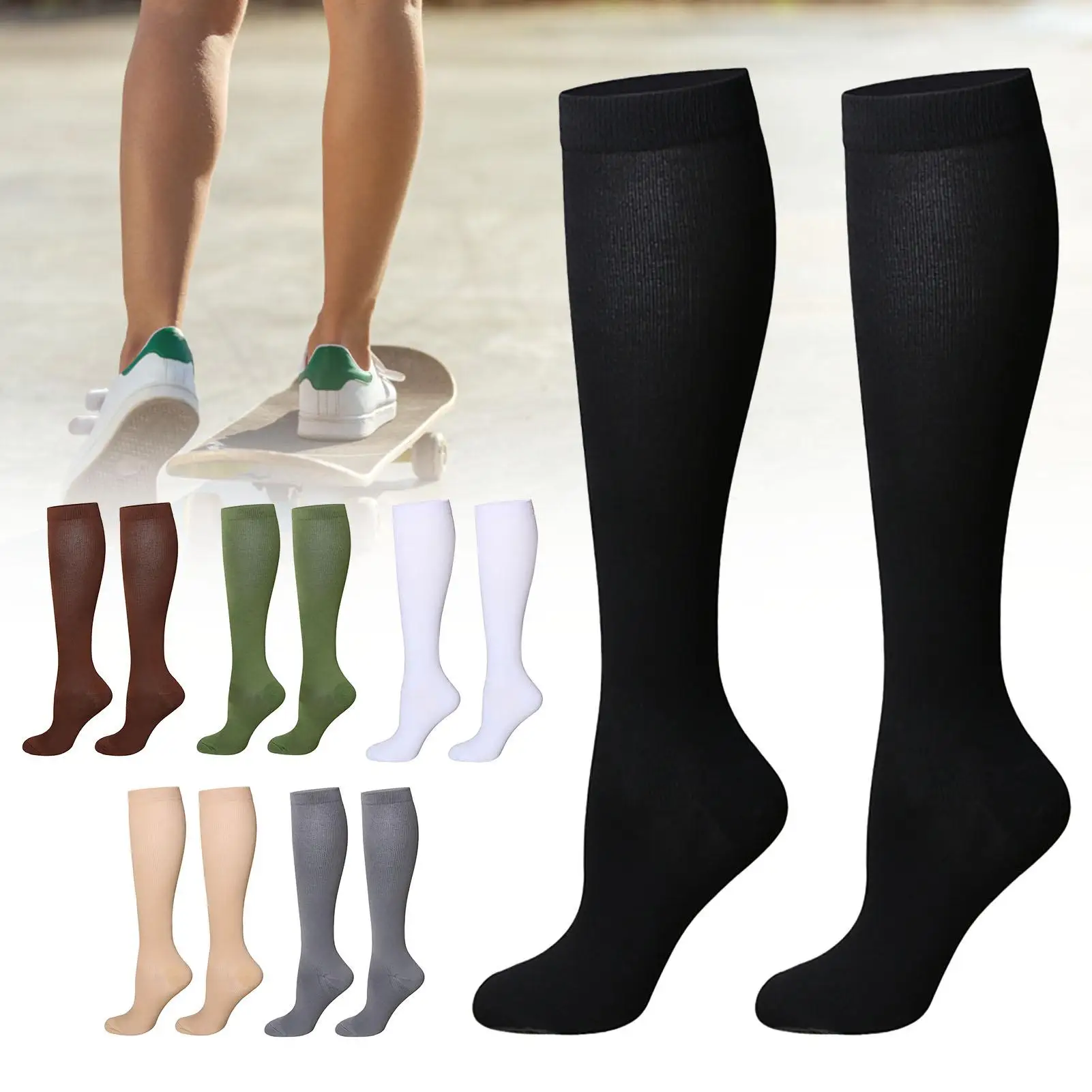

Women Fitness Stockings 2020 Autumn Stretchy Compression Long Stockings Fashion Pure Stockings Women's Cycling Workout Stocking