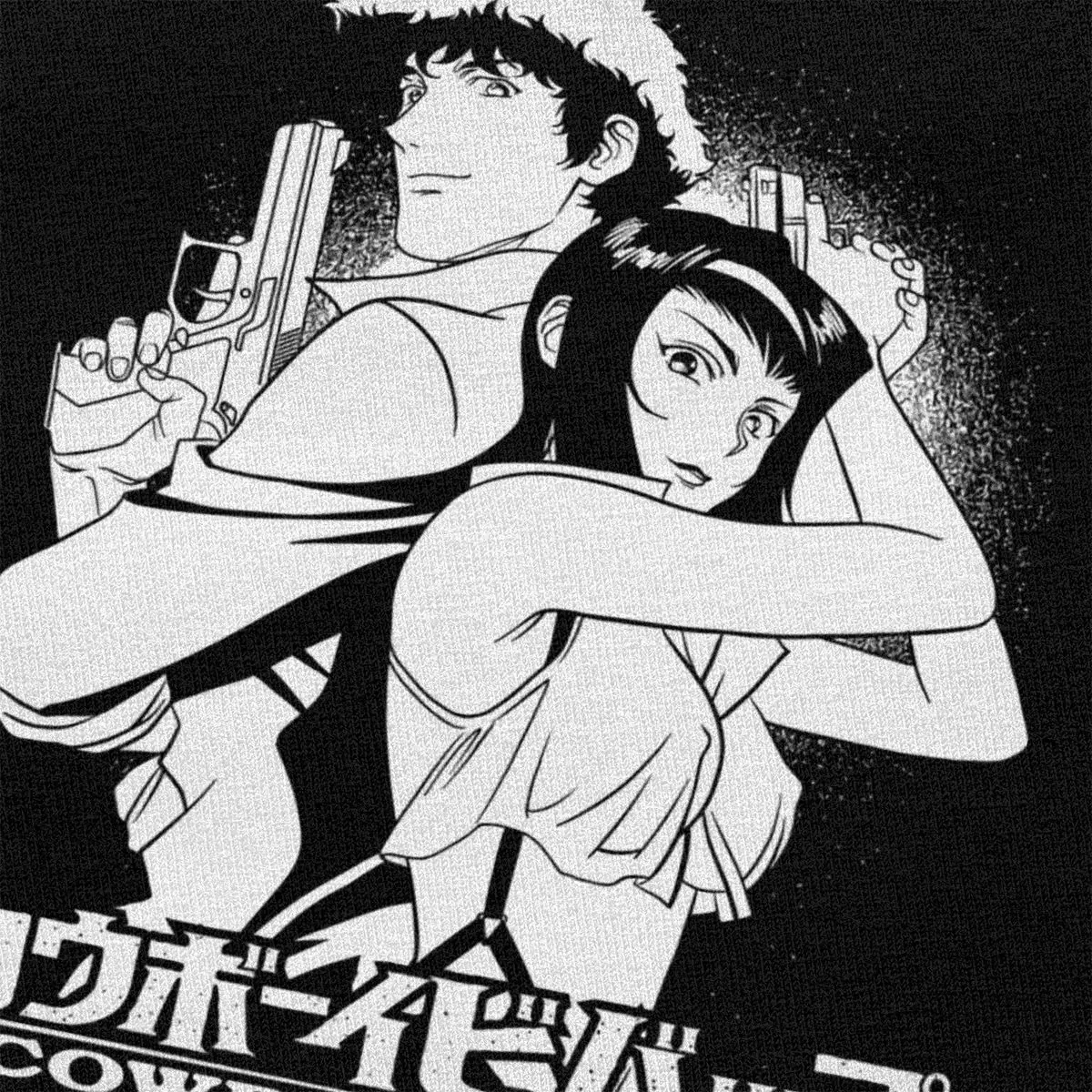 

Leisure Manga Spike Spiegel and Faye Tee GiftNovelty Men's Animated Tv Show Cowboy Bebop T Shirts Short Sleeves T-shirt