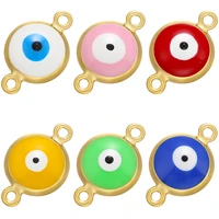 zhukou new gold color enamel eye connector for women diy handmade bracelet necklace jewelry supplies accessories wholesale vs485