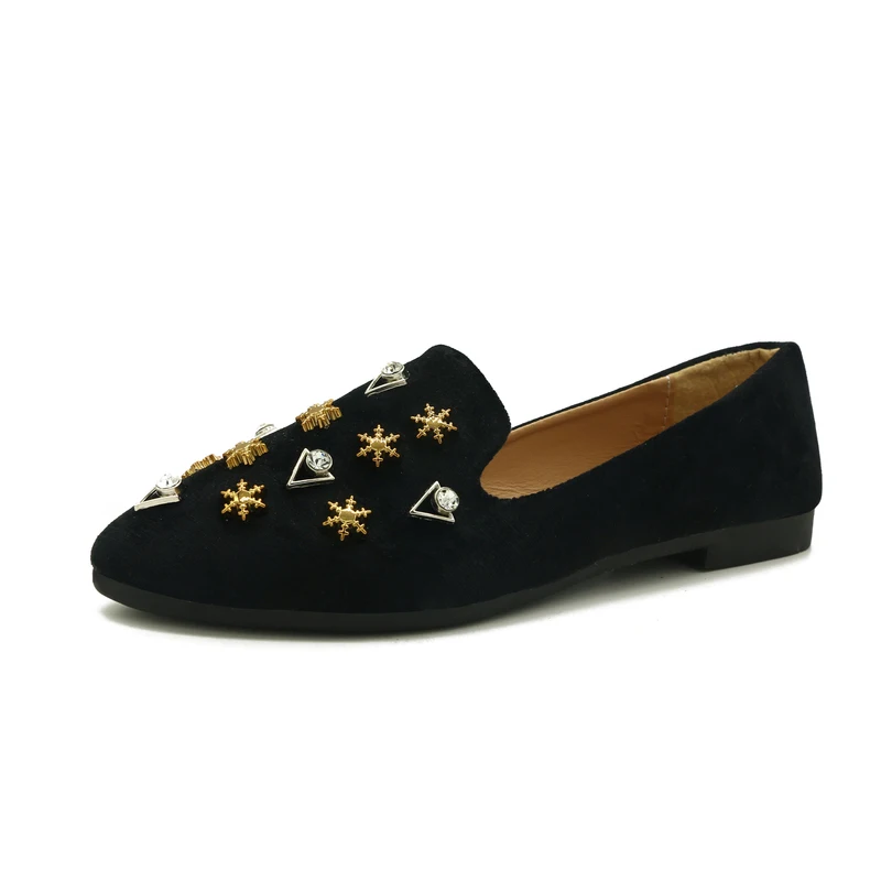 Классические туфли на плоской подошве женские с заостренным носком мягкие