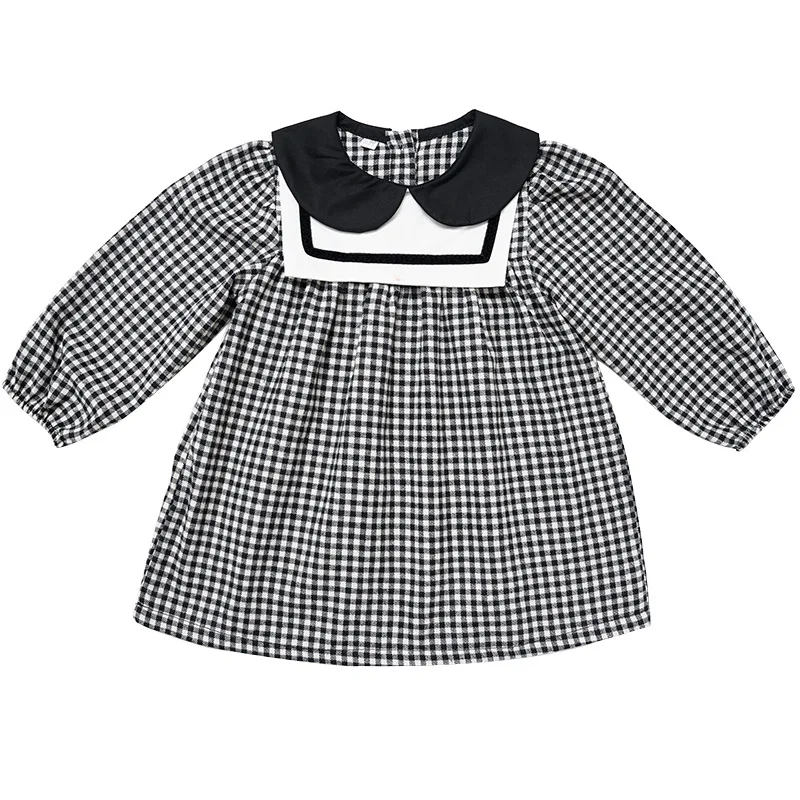 Fashion Black Grid Spring Summer Girls Dress Kids Teenagers Children Clothes Outwear Special Occasion Long Sleeve High Quality images - 6