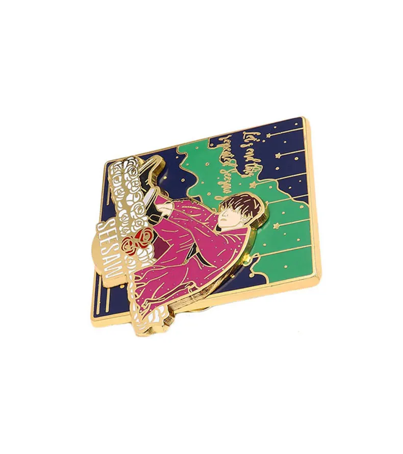 1 шт KPOP Bangtan Pin Seesaw Броши Let's End This Sepeated Seesaw игровые значки движущиеся комбинированные брошь, эмалированный штифт ювелирные изделия подарок