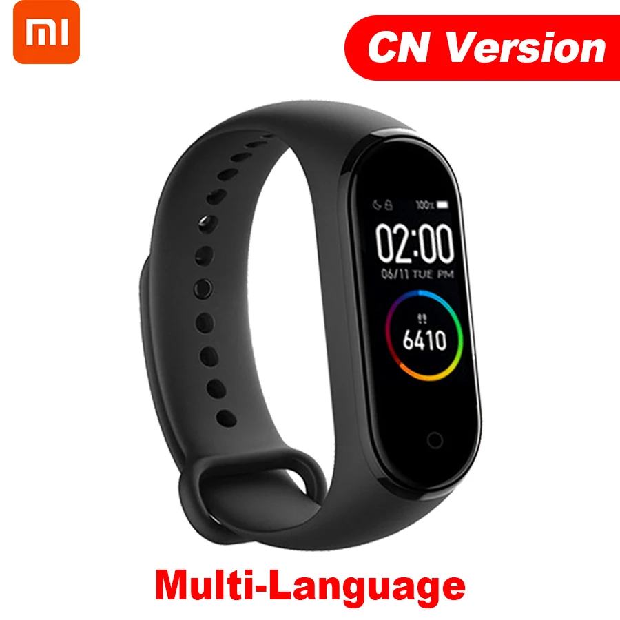 CN Version Xiaomi mi Band 4 Smart mi band 4 Цвета экран Браслет фитнес-трекер для измерения сердечного ритма Bluetooth 5,0 водонепроницаемый банда4 - Цвет: CN Version