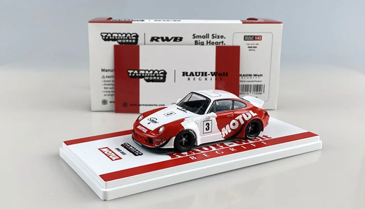 

Tarmac works TW1:43 Porsches Widebody 911 modified RWB 993 Motul #3 collection die cast alloy trolley model