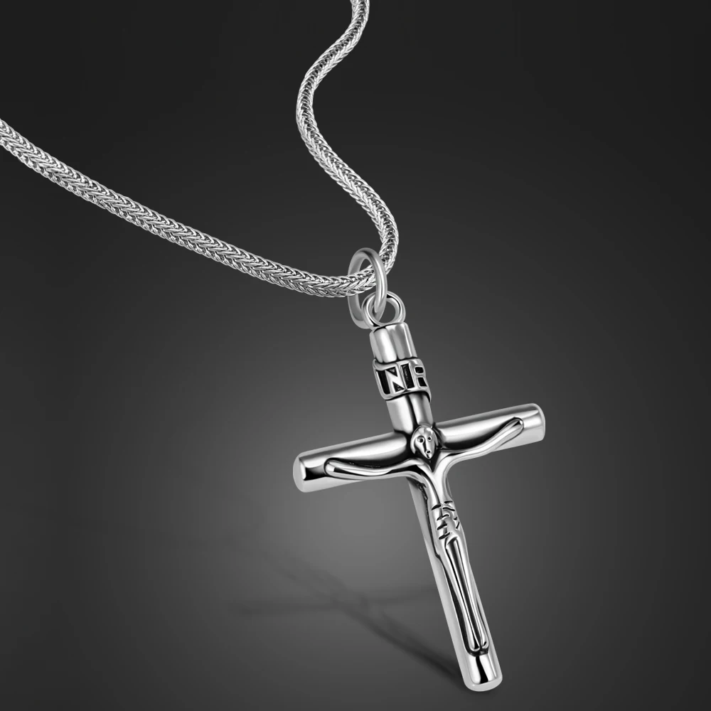 

Vintage Punk 100% 925 Sterling Silver Cross Pendant Necklace for Men Women Curb Cuban Link Chain Chokers Couples Jewelry