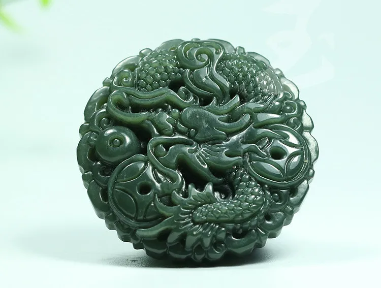 

100% натуральный подлинный сорта хотанской (hetian) нефрита Сапфир кулон нефрит подарок Дракон Ожерелье Феникса Брендовые мужские настоящие жен...