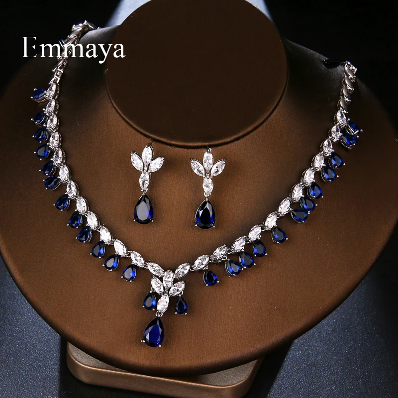 Серьги и ожерелье Emmaya в форме капли для женщин Изящные Ювелирные украшения