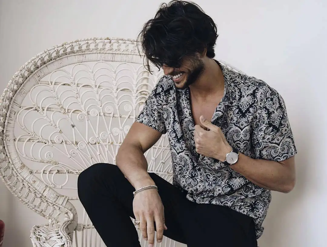 Гавайская Мужская рубашка с коротким рукавом Повседневная Блузка этническим