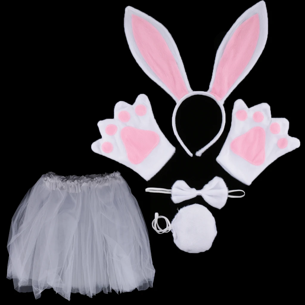 Пасхальный женский костюм для дня рождения с розовым Белым Кроликом повязка на