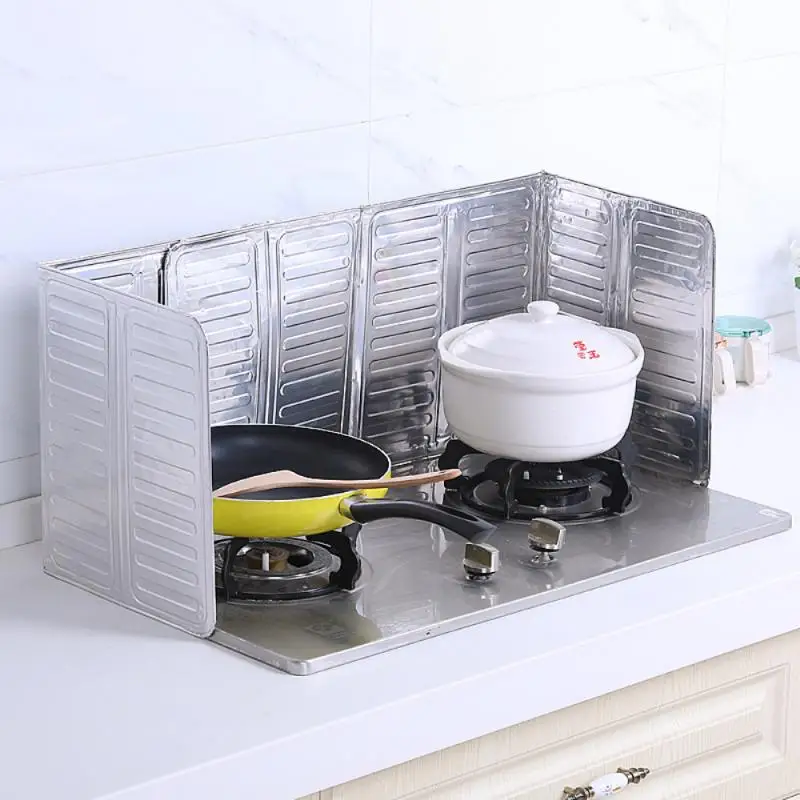 

Aluminium Foil Oil Splatter Guard Plate Non-Stick Gas Stove Splash Proof Screen Baffle Home Kitchen Cooking Tools Accessories