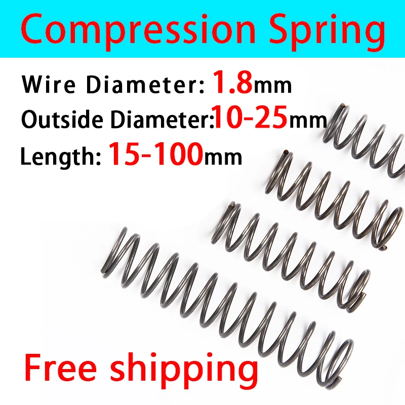 

Compressed Spring Wire Diameter 1.8mm, Outer Diameter 10-25mm Return Spring Pressure Spring Release Spring Drawings To Customize