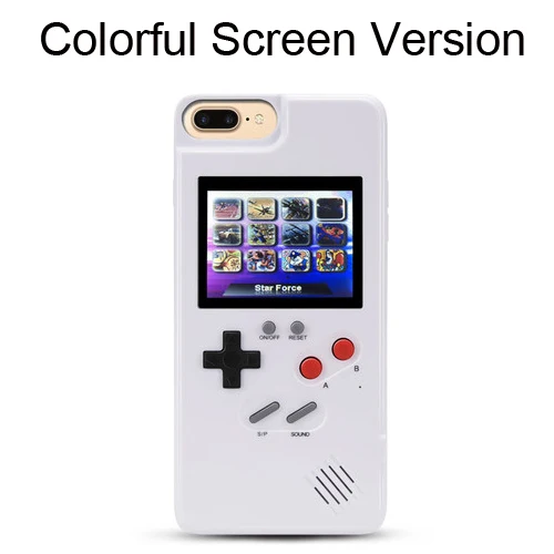 Color-screen White Чехол для телефона для iPhone 7 8 6 6s Plus X полноцветный дисплей 3D GameBoy классический ретро чехол для игры Тетрис для iPhone X 8 7 6 Coque - Цвет: Color-screen White