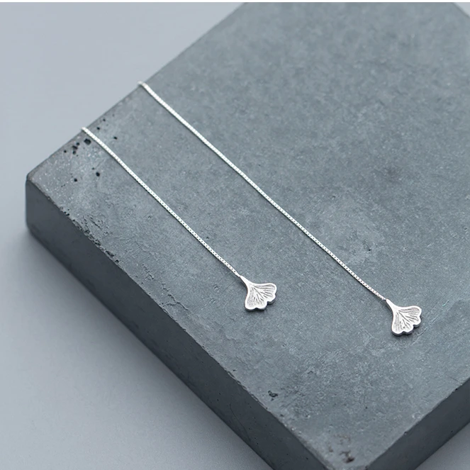 Новинка серебряные висячие серьги Ginkgo длинная цепочка 925 с кисточками Модная