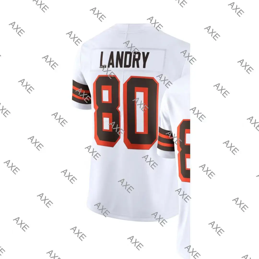 

Embroidery Letters American Football Jersey Cleveland 80 Jarvis Landry White 1946 Brown Men's Player Jersey