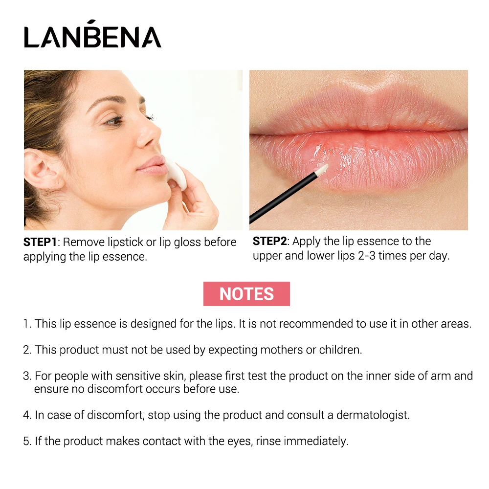 

LANBENA Lip Plumper Serum Lip Care Liquid Lip Gloss Mask Increase Lip Elasticity Reduce Fine Lines Repairing Moisturizing 4ML