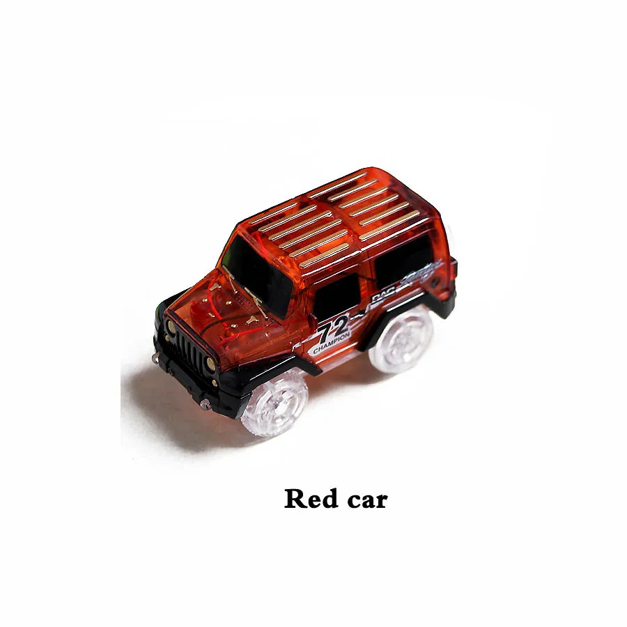 1 red car Волшебный Трек светодиодный лазерный гоночный трек светильник гибкий DIY трек светится в темноте игровой набор с светодиодный светильник автомобиль игрушка для детей - Цвет: 1 red car