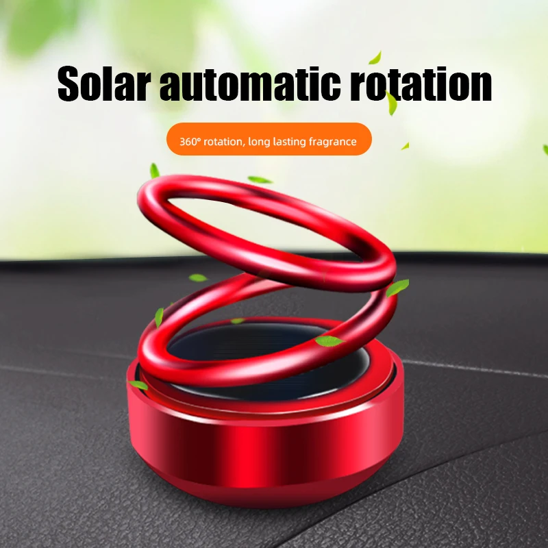 

Car Suspended Rotating Aromatherapy Solar Energy Double-ring Car Perfume Seat Lasting Fragrance Cologne Scent Cars Decoration