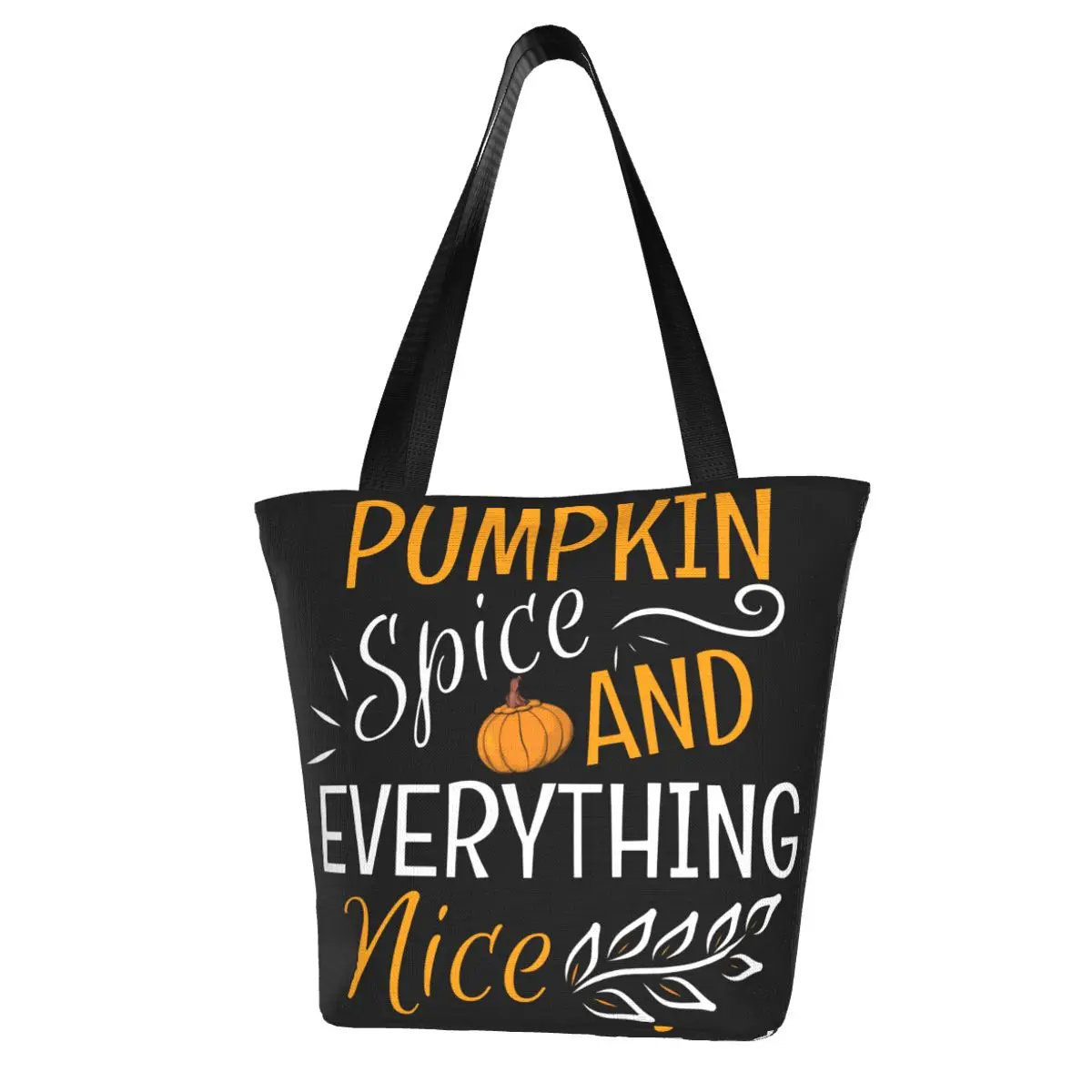 

Halloween Pumpkin Quote Shopping Bag Funny Vintage Cloth Work Handbag Woman Bulk Bags