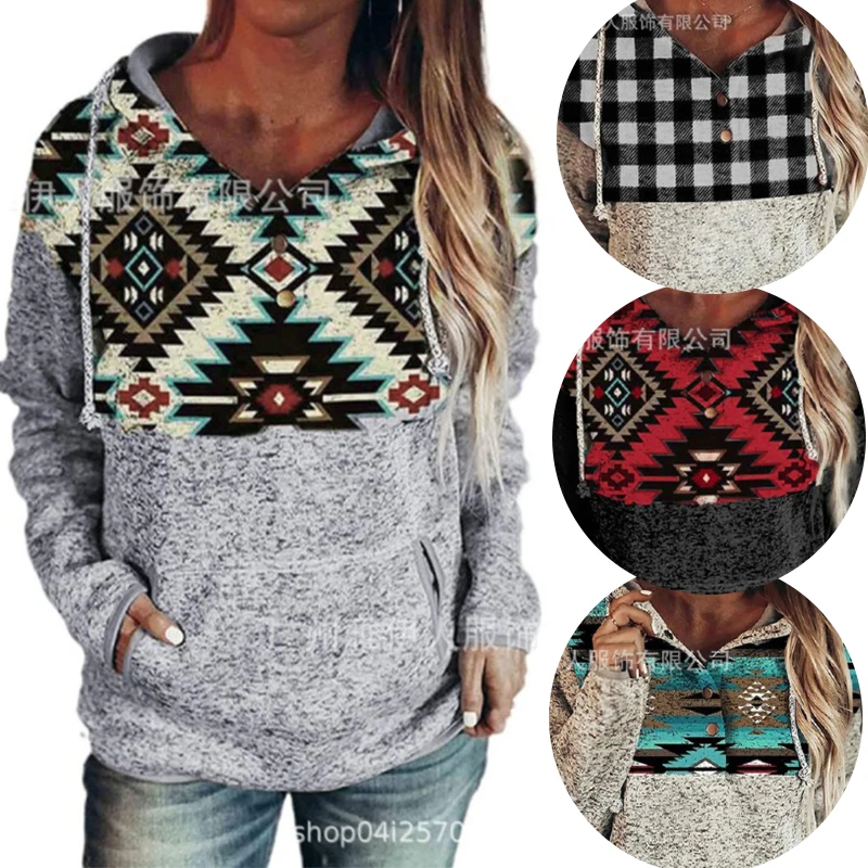 

Christmas Autumn Winter Sweatershirts Womens Vintage Printing Hoodie Long Sleeve Pullover Tunic Tops Sweatshirt Female