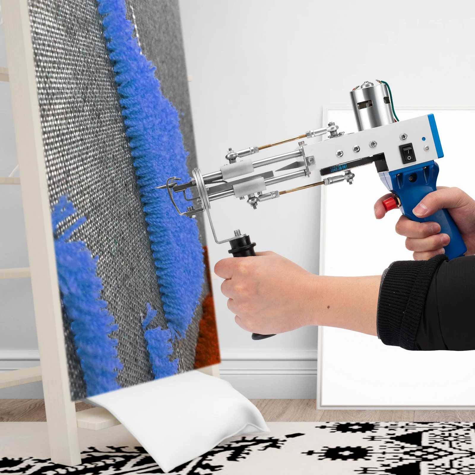 

Electric Carpet Tufting Gun Hand Gun Carpet Weaving Flocking Machines Cut Pile Loop Pile TD-01 Logo Production