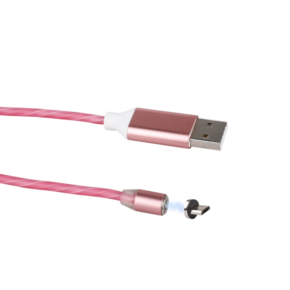Магнитный кабель со светодиодной подсветкой для быстрой зарядки Micro USB Type C