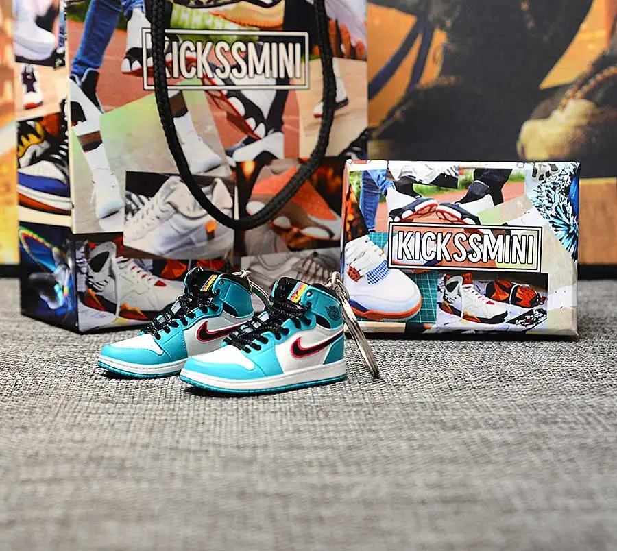 a pair w metal ring Персональный DIY Jordan Generation AIR JORDAN 1 chicago 3D кроссовок фигурный брелок сумка Подвеска парный брелок - Цвет: a pair w metal ring