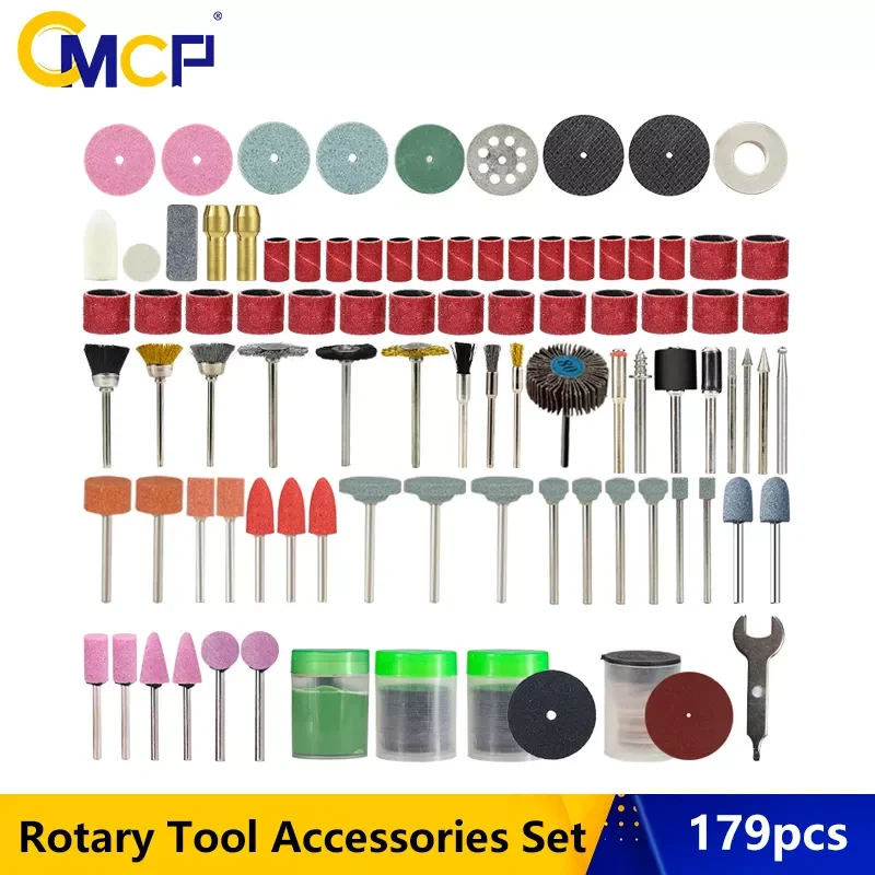 CMCP 179pcs  Electric Mini Drill Kit  Abrasive Rotary Tool Accessories Set For Dremel Sanding Polishing Cutting Engraving Heads