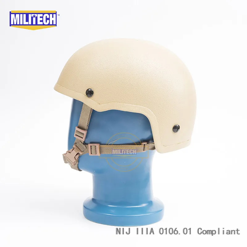 MILITECH Bulletproof Helmet DE Size M/L NIJ Level IIIA 3A FAST Infantry High Cut Aramid Ballistic Helmet With 5 Years Warranty