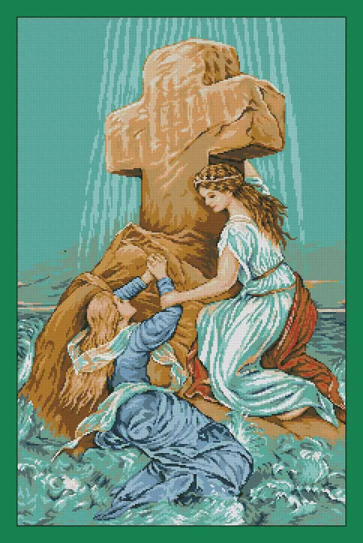 

Набор для вышивания «Девочка рядом с крестом», 14 карат